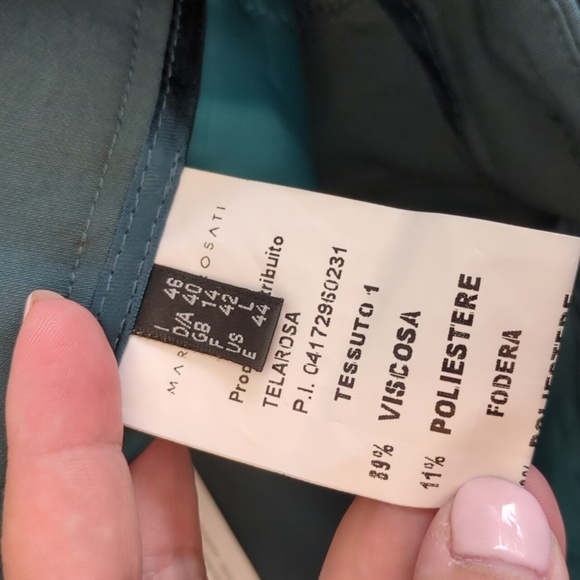 MARElieLLA Rosati Dark Teal Tapered Career Office Lightweight Viscose Trousers L - Picture 7 of 8